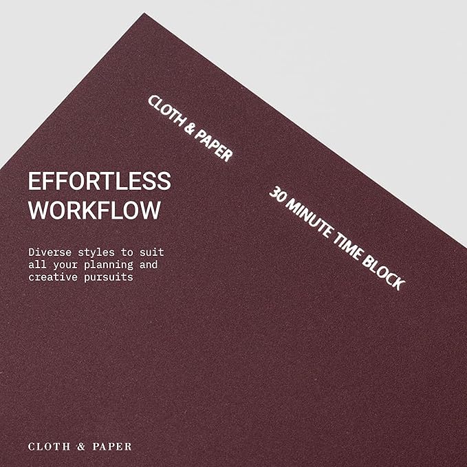 Cloth & Paper Travel Notebook | Time Blocking Planner – Bordeaux | A5 Slim - Image 5