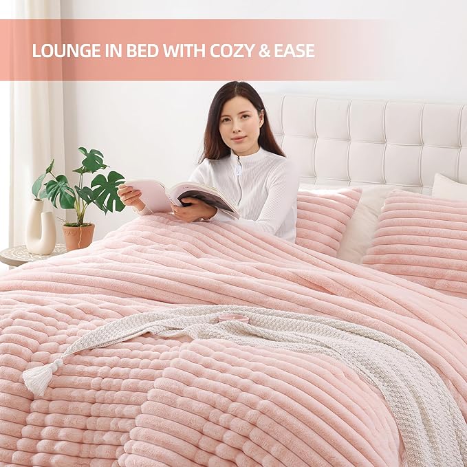 Smoofy Fluffy Queen Size Comforter Set 3 Pieces - Image 6