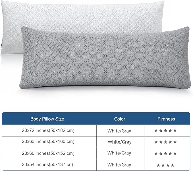 Rainmr Extra Long Body Pillow Memory Foam 180x50cm – Firm King Size Body Pillows - Image 7
