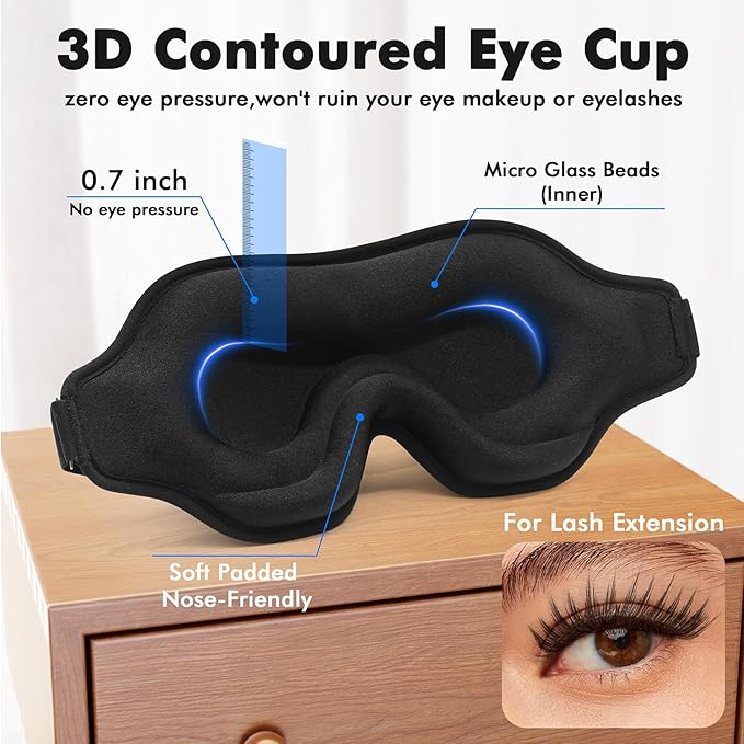 Weighted Eye Mask for Sleeping, 3D Contoured Sleep Mask Blackout - Image 4