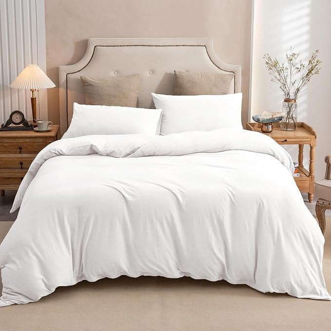 PURE ERA Jersey Knit Duvet Cover Set 100% T-Shirt Cotton Super Soft Comfy 3pc - Image 5