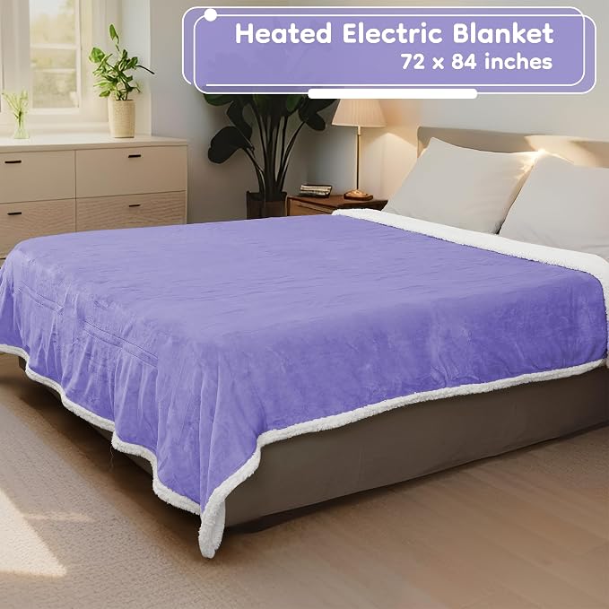 LaffyLo Electric Heated Blanket Full Size 72 x 84, Fast Heating Blanket - Image 6
