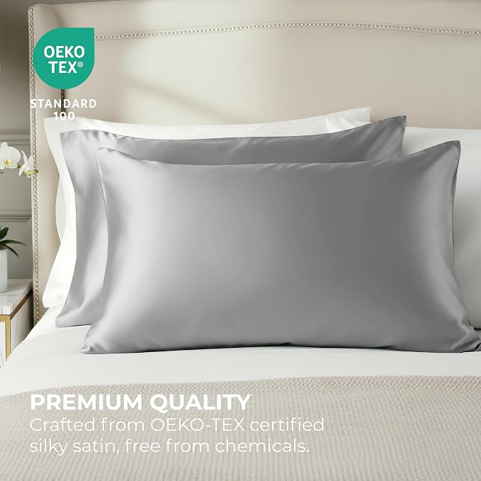 Pure Bedding Satin Pillowcase 2 Pack - Image 2