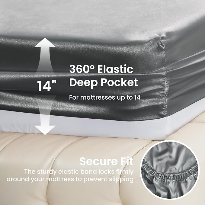 Love's cabin Twin XL Satin Sheet Sets - Image 4