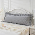 Grey/White Plaid Ruffled Checkered Body Pillow Sham 20x54 inches 1 Piece by Qilunn