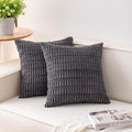Aegero Pack of 2 Corduroy Decorative Throw Pillow Covers 20x20 InchSoft Striped by Unknown