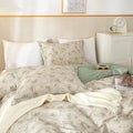 mixinni Duvet Cover Set Floral King Size Soft Cotton Bedding Flower Green by mixinni