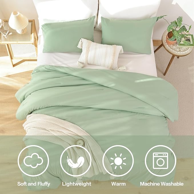 ROSGONIA Oversized Queen Comforter Sage Green - Image 5