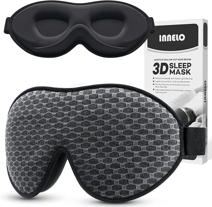 INNELO 3D Contoured Sleep Mask for Side Sleepers, 100% Light Blocking Sleeping by INNELOLifeChanger