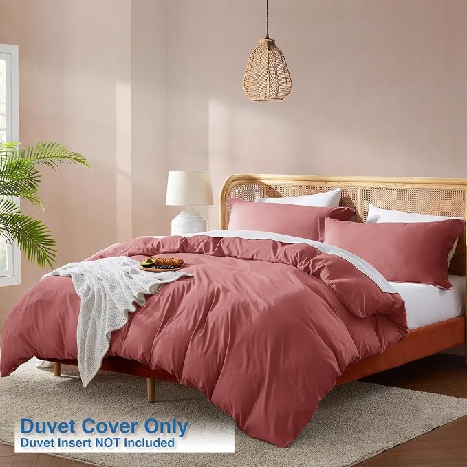Nestl Pink Clay California King Duvet Cover Sets - Image 2