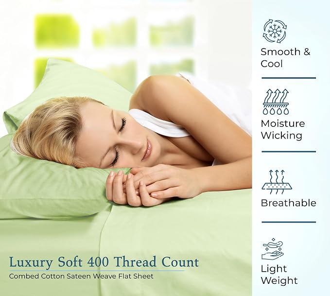 400 Thread Count 100% American Grown Cotton Flat Sheet - Image 5