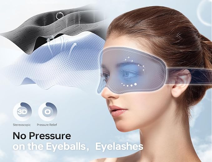 Sleep Mask with Headphones Bluetooth 5.4, TOPOINT 3D Eye Mask Blackout Breath - Image 3