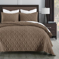 HORIMOTE HOME Quilt Set Queen Size Pine Bark, Classic Geometric Diamond by HORIMOTEHOME