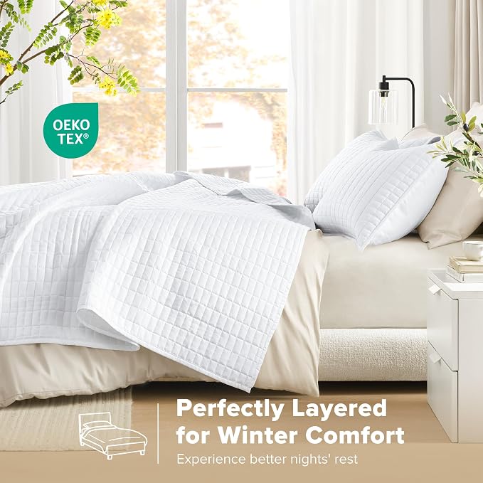 Comfort Spaces Kienna Quilt Set- Double Sided Stitching Design Summer Blanket - Image 3