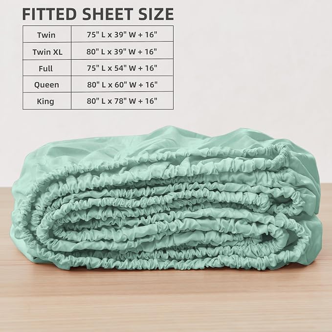 HBHLFZ Full Fitted Sheet Only, Soft Breathable Bottom Sheet - Image 2