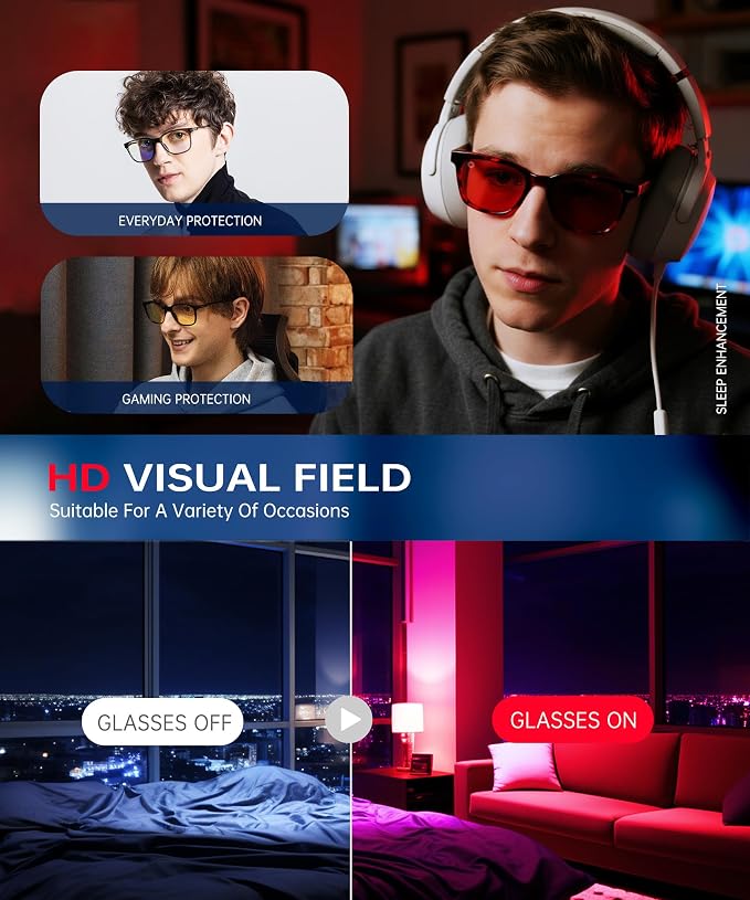 ANYLUV Blue Light Glasses for Men, Lightweight Computer Gaming Glasses - Image 6