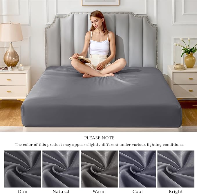 FreshCulture Pure Cotton Fitted Sheets King Size, 300 Thread Count Percale - Image 7