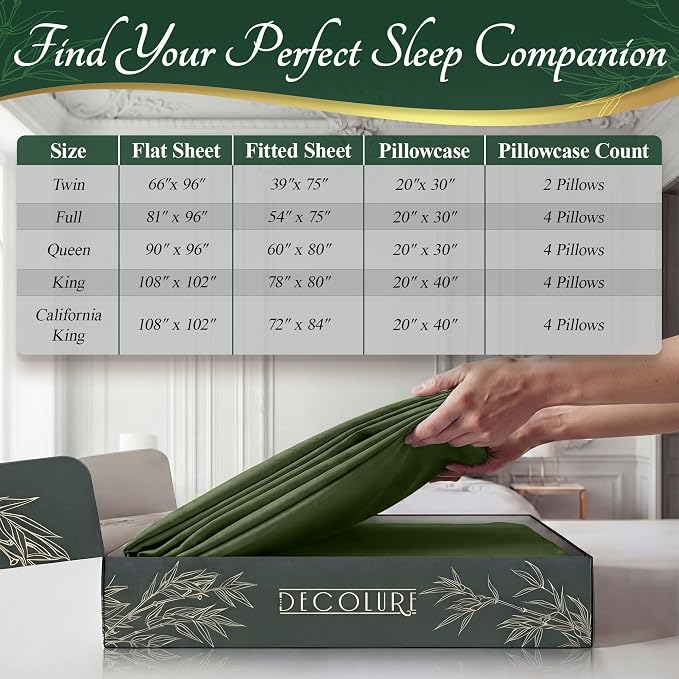 DECOLURE 100% Viscose Derived from Bamboo Sheets King Size - Image 8