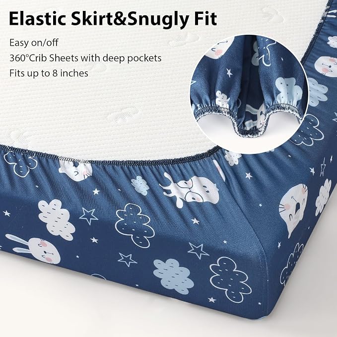 Baby Crib Sheets for Boys and Girls, 3 Pack Toddler Bed Sheets for 52”x28” - Image 5