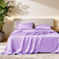 Love's cabin 4Piece California King Satin Bed Linen Set, Lavender Silky Satin by Lovescabin
