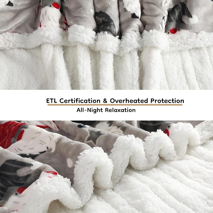 LaffyLo Electric Heated Blanket Queen Size 84 x 90, Dual Control, Fast Heating - Image 5