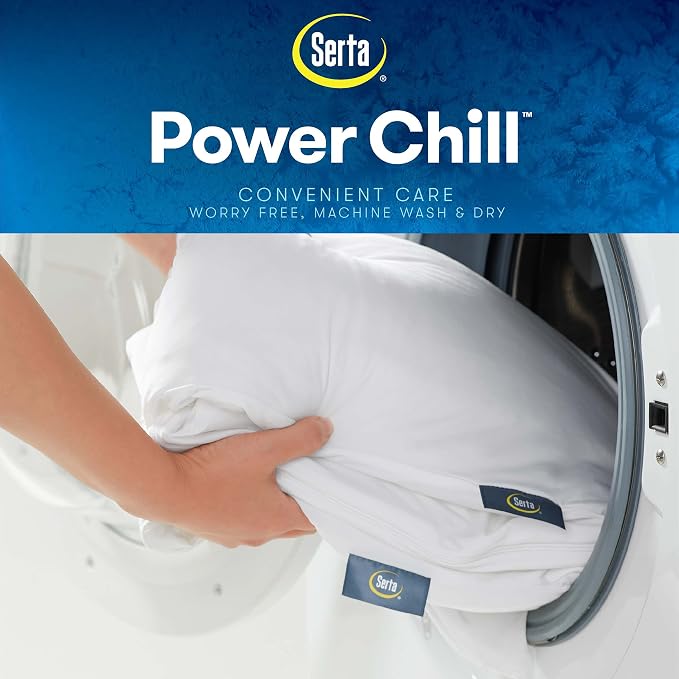 Serta Power Chill Cooling Pillow Protectors, Stain Resistant and Zippered - Image 7