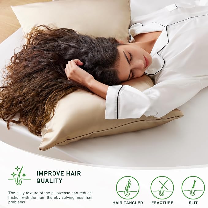 Love's cabin Satin Pillowcase Set of 2 Standard Size 20x26, Cooling Pillow - Image 4