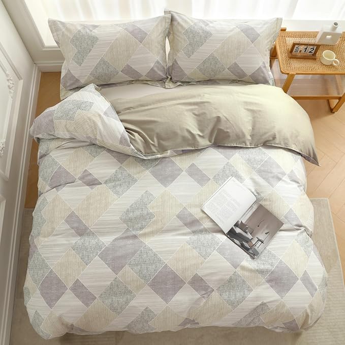 OAITE Duvet Cover Set Queen Size Floral Pattern Ultra Soft 100% Cotton Duvet - Image 4