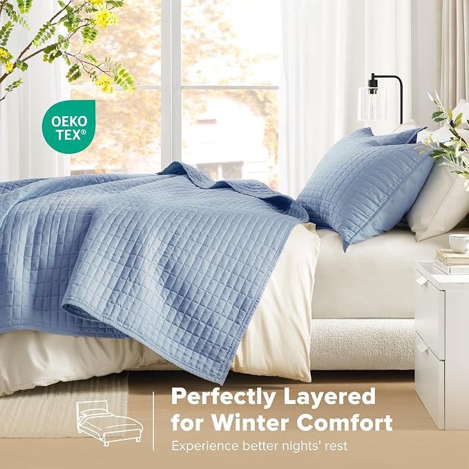 Comfort Spaces Kienna Quilt Set- Double Sided Stitching Design Summer Blanket - Image 3