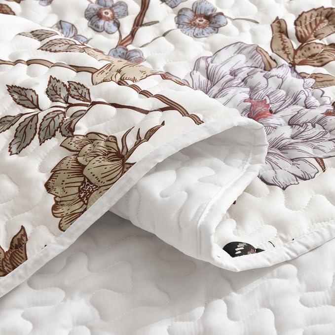 Litanika Floral White Quilt Queen Size - Image 6
