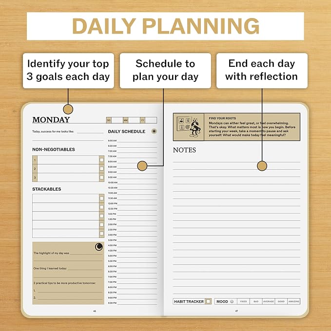 Undated Daily Planner | 90 Day Daily & Weekly Productivity Journal - Image 7