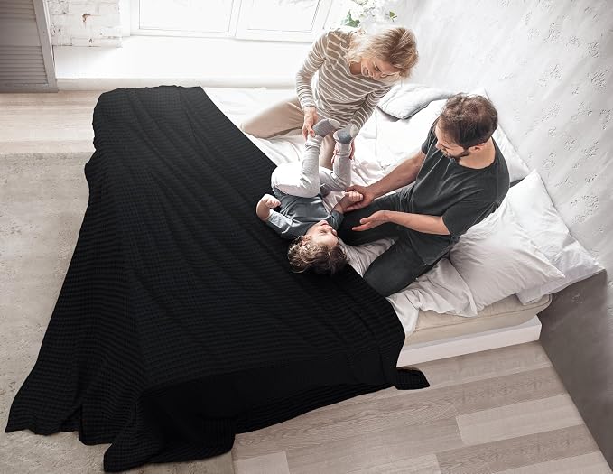 Utopia Bedding 100% Cotton Waffle Weave Blanket Queen Size - Image 4