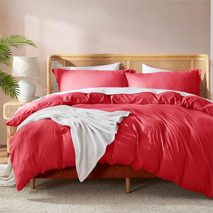 Nestl Red Duvet Cover Full Size by Nestl