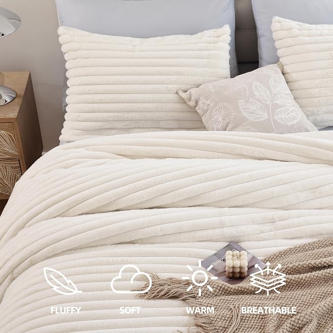 Smoofy Fluffy King Size Comforter Set 3 Pieces - Image 2