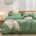 BESTOUCH Duvet Cover Set 100% Washed Cotton Linen Feel Super Soft Comfortable by BESTOUCH