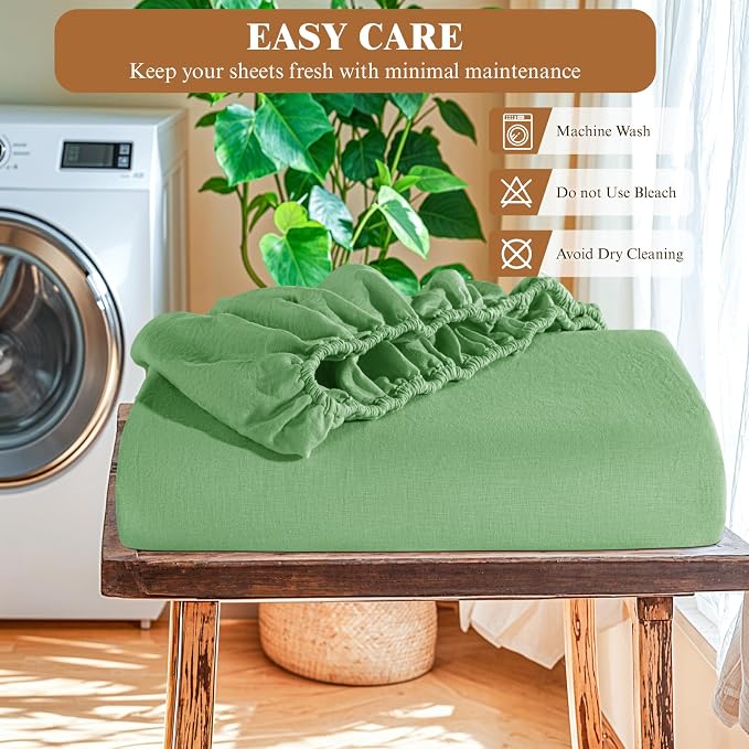 SONORO KATE 100% French Linen Fitted Sheet - Image 7