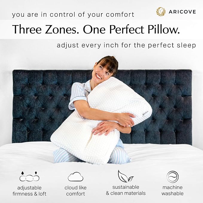 Aricove Bed Pillow for Sleeping, Side Sleeper Pillow for Adults, Queen Size - Image 2