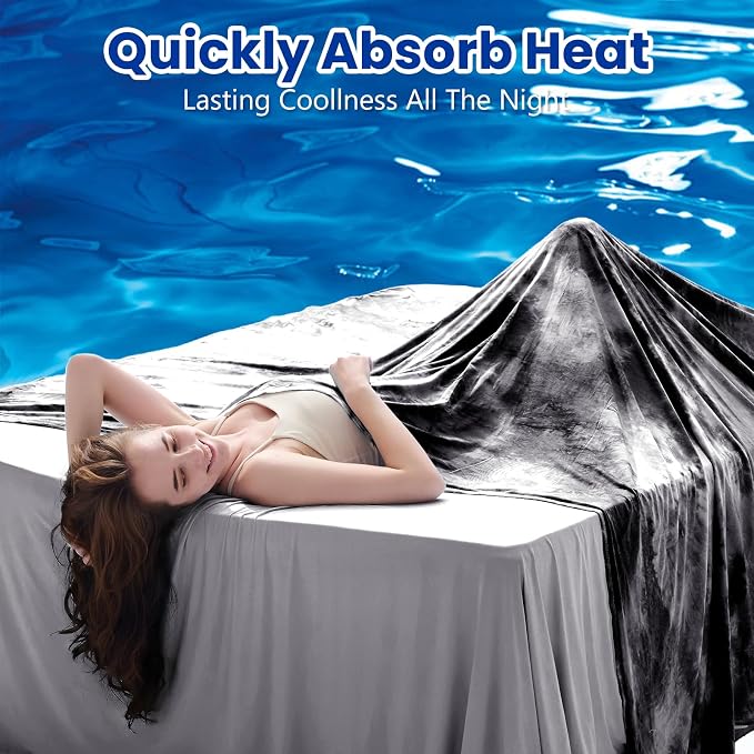 Topcee Cooling Blanket for Hot Sleepers, Absorbs Heat to Keep Body Cool for - Image 2