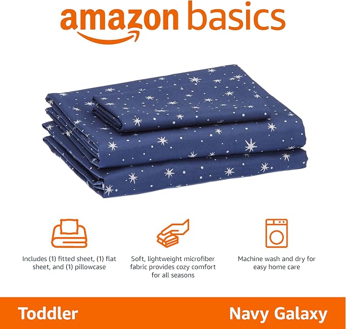 Amazon Basics Kid's Soft Easy-Wash Lightweight Microfiber 3-Piece Sheet Set - Image 2