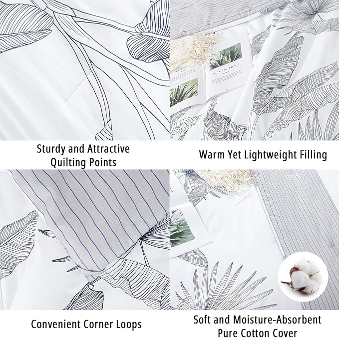 LEMIROE Botanical Cotton Comforter Queen Size - Image 5