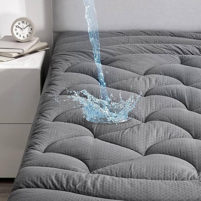 SLEEP ZONE Waterproof Queen Mattress Pad, Soft Mattress Topper, Fitted Mattress by SLEEPZONELIFE