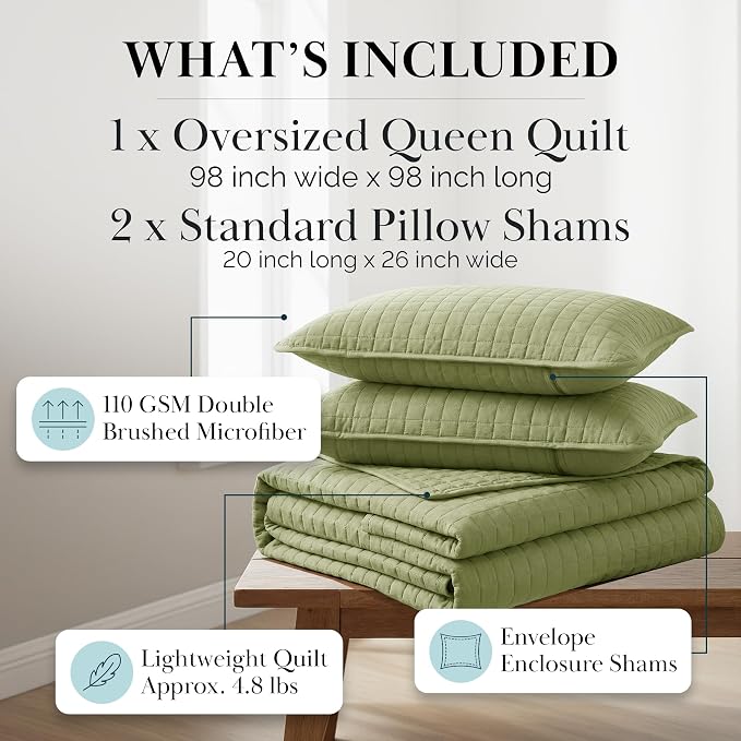 Southshore Fine Living, Inc. Quilts, Queen Size Set, Pet Hair Resistant Bedding - Image 2