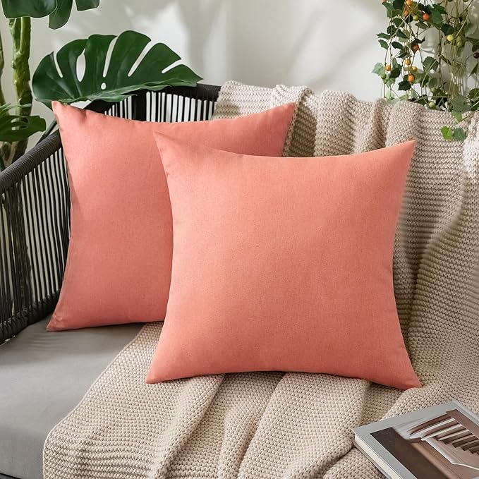 MIULEE Pack of 2 Decorative Outdoor Solid Waterproof Throw Pillow Covers Spring by MIULEE