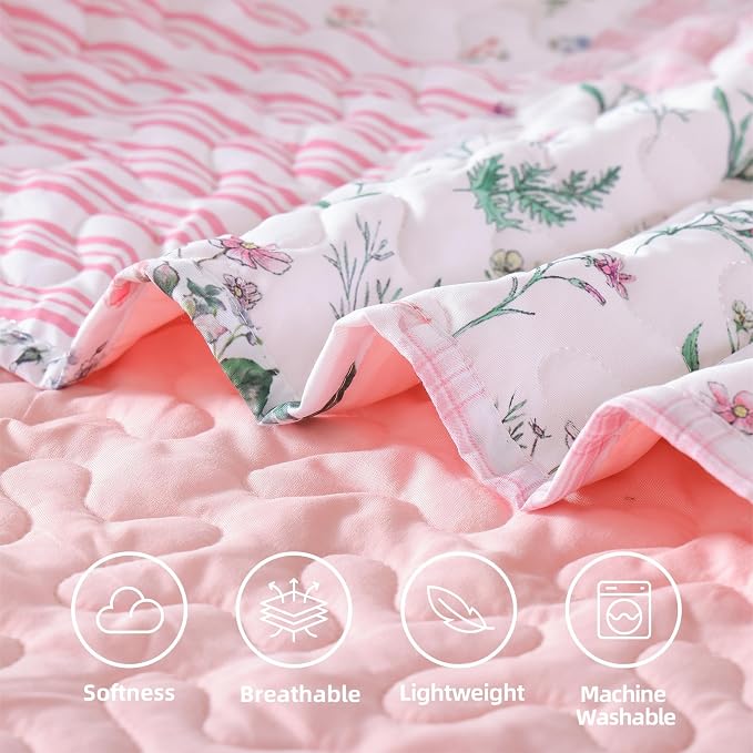 YIKUSH Quilt Sets Queen Size Floral Quilt Set 3 Pieces Bedding Set Bedspreads - Image 5