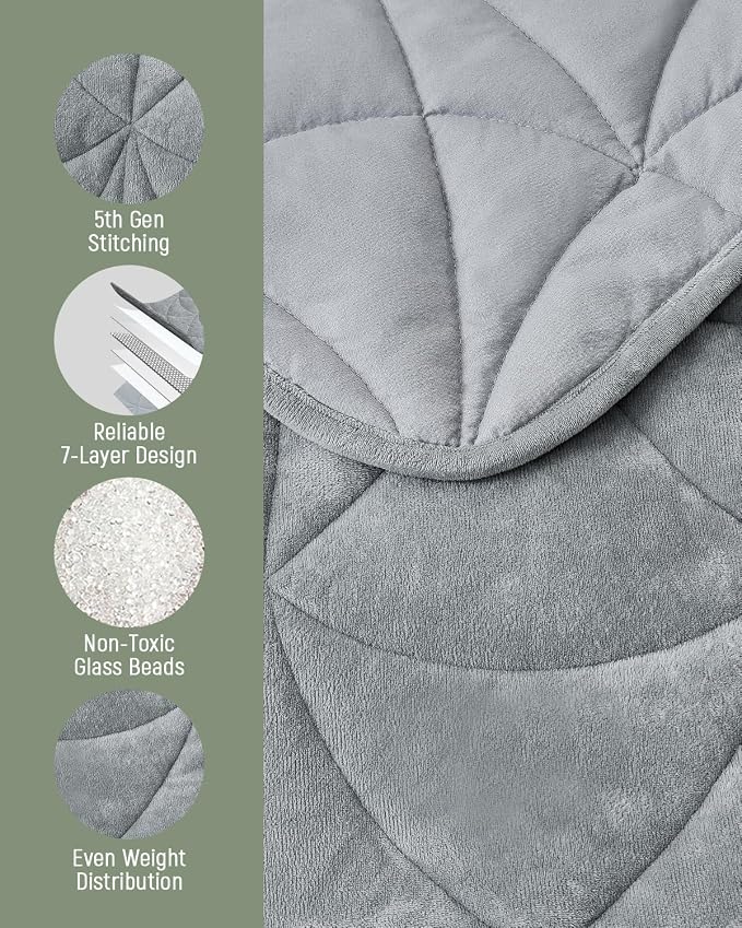 Weighted Lap Blanket 7 lbs for Adults, Luxury Soft Small Weighted Blanket - Image 5