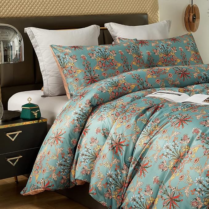 Cupocupa Duvet Cover King Size Set Boho Floral Pattern King Duvet Cover Set - Image 3