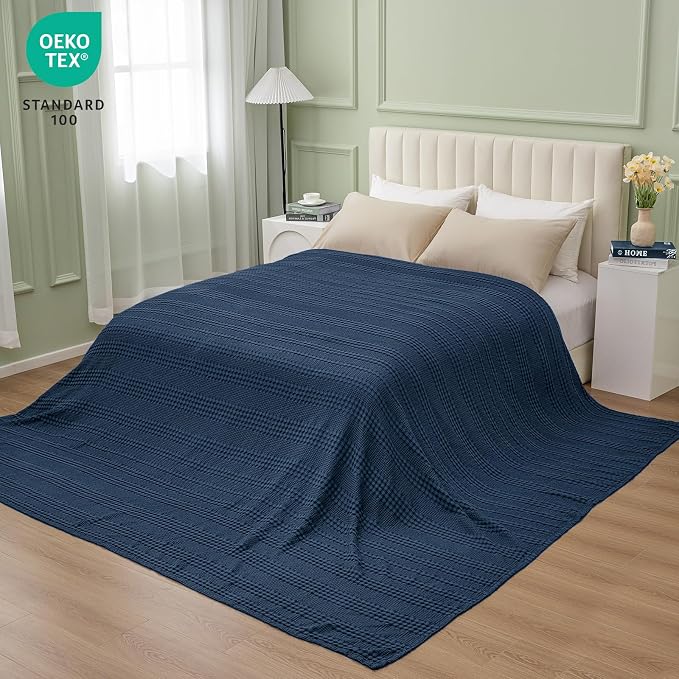 PHF Cooling Waffle Blanket California King Size, Lightweight 60% Rayon from - Image 6