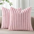 Pallene Faux Fur Plush Throw Pillow Covers 22x22 Set of 2, Luxury Soft Fluffy by PALLENE