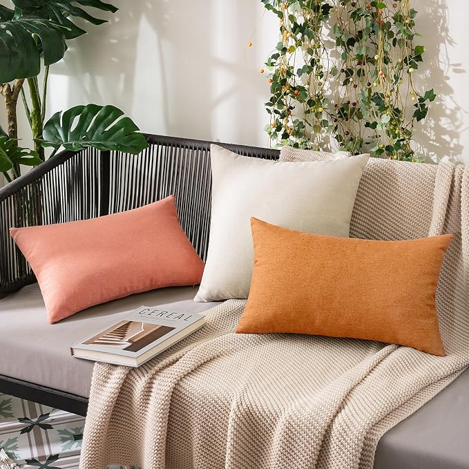 MIULEE Pack of 2 Decorative Outdoor Solid Waterproof Throw Pillow Covers Spring - Image 5