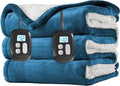 LaffyLo Electric Heated Blanket Queen Size 84 x 90, Dual Control, Fast Heating by LAFFYLO